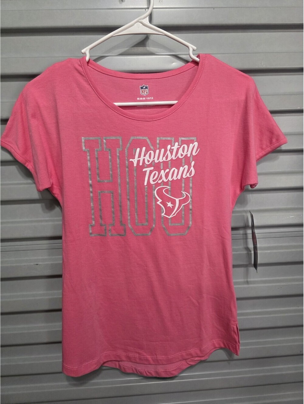 Houston Texans NFL Football Girls Pink Short Sleeve T-Shirt Size M 10/12